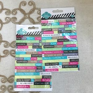 Set of Scrapbooking Heidi Swapp Stickers Memory Planner Phrases Color Enjoy Love